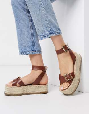 tan espadrille flatform sandals