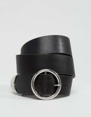 silver circle buckle belt