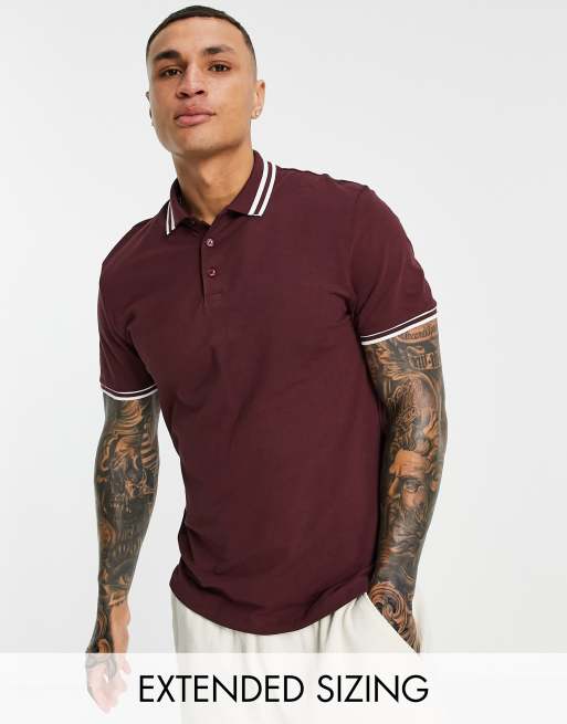 Burgundy polo shirt sale