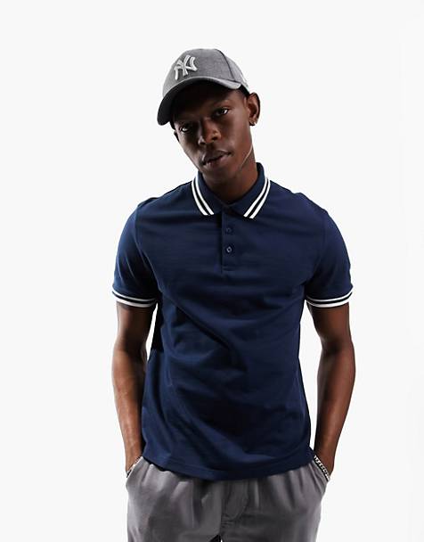 Polo nera con zip sul collo e logo in rilievo sul retro Asos Uomo Abbigliamento Top e t-shirt T-shirt Polo 