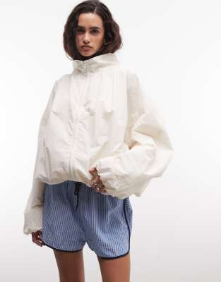Asos Design Tipped Pull On Shorts With Tie In Blue