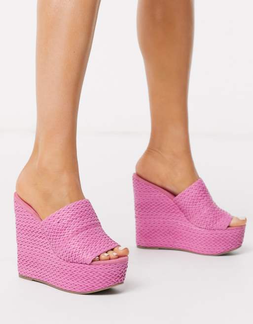 Asos cheap pink wedges