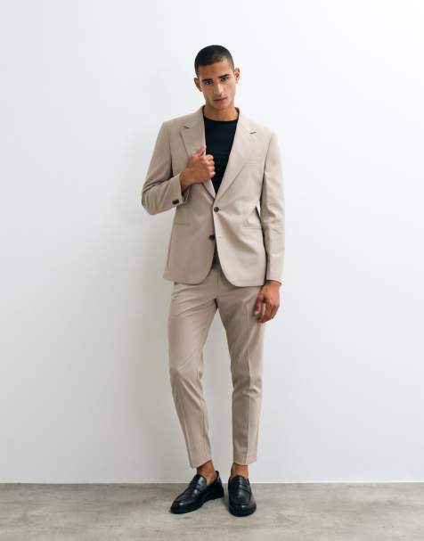 ASOS DESIGN - Toelopend pak in stone - view 1