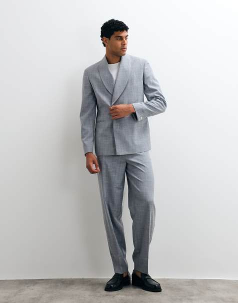 ASOS DESIGN - Toelopend pak met linnenlook in grijs - view 1