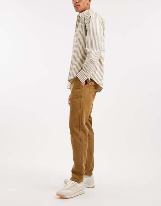 ASOS DESIGN - Toelopende broek van corduroy in bruin, 3 van 5