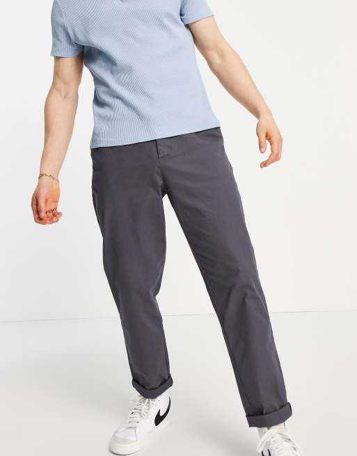 ASOS DESIGN - Toelopende chino's in antraciet