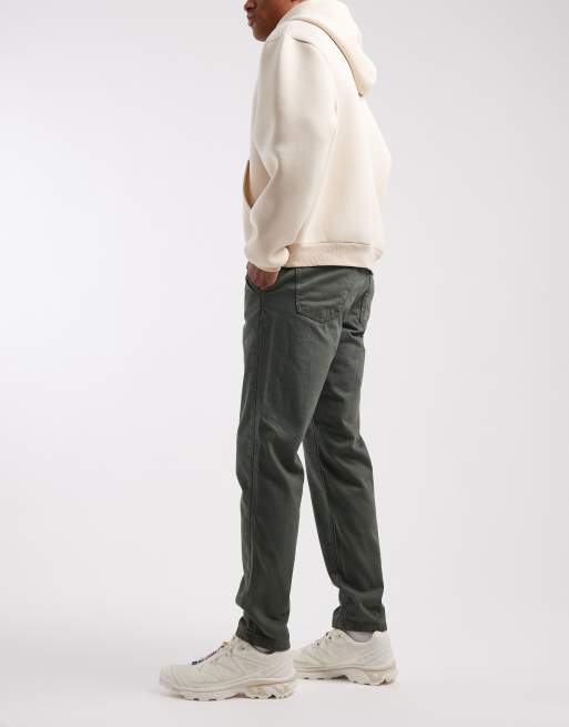 ASOS DESIGN - Toelopende chino's met comfortabele stretch in kaki, 3 van 5