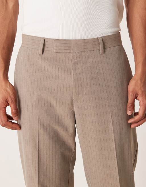 ASOS DESIGN - Toelopende gestreepte broek in beige, deel van co-ord set, 5 van 5