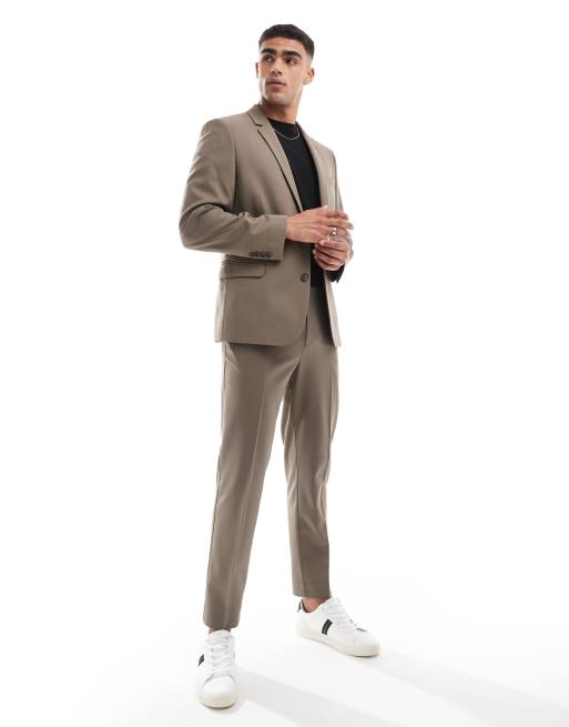 ASOS DESIGN - Toelopende nette pantalon van keperstof in lichtbruin, 2 van 5
