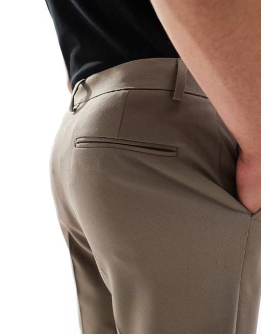 ASOS DESIGN - Toelopende nette pantalon van keperstof in lichtbruin, 4 van 5