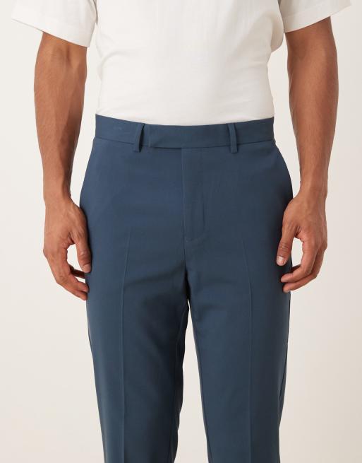 ASOS DESIGN - Toelopende pantalon in marineblauw, 4 van 5