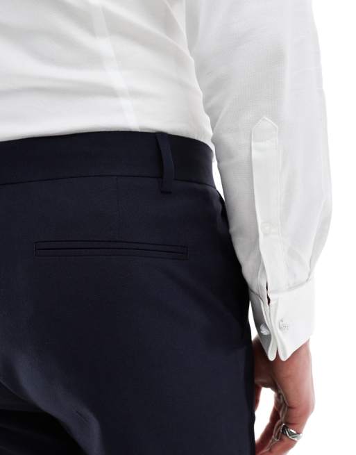 ASOS DESIGN - Toelopende pantalon met elastische taille in donker marineblauw, 3 van 5