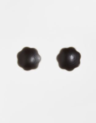 ASOS DESIGN tonal silicone reusable nipple covers in black