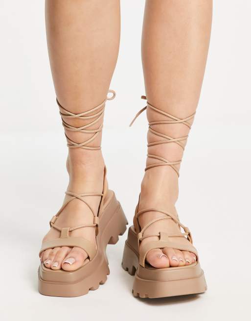 Taupe on sale flatform sandals