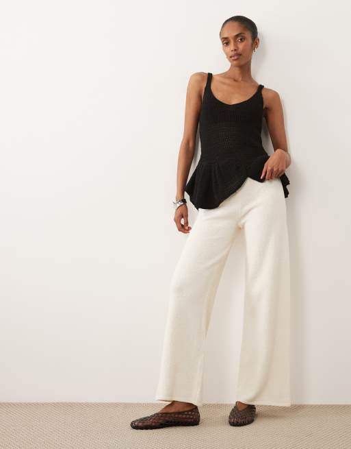 ASOS DESIGN - Top à basque en maille crochetée - Noir, 3 de 4