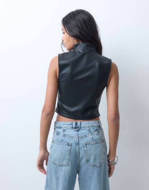 ASOS DESIGN top à col mao noir, 3 de 5