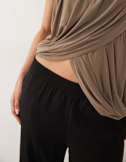 ASOS DESIGN - Top a fascia drappeggiato color moka, 4 di 4