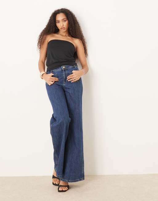 ASOS DESIGN - Top a fascia nero morbido stretto in vita, 3 di 4