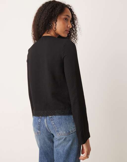 ASOS DESIGN - Top à manches longues avec finition en dentelle, 4 de 4