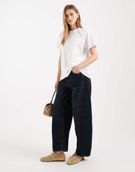 ASOS DESIGN - Top a maniche corte bianco con gancetti, 4 di 4
