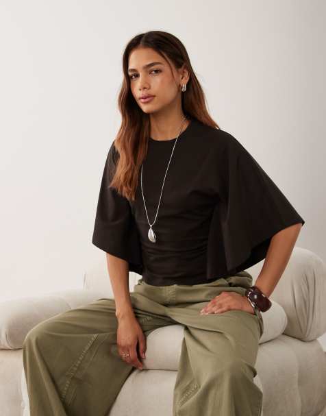ASOS DESIGN - Top a maniche corte marrone - view 1