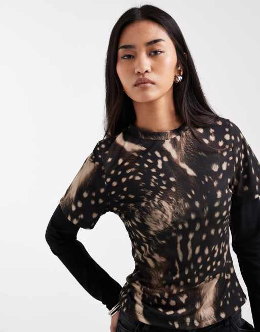 ASOS DESIGN - Top a maniche lunghe a doppio strato, 4 di 4
