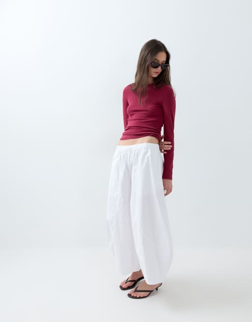 ASOS DESIGN - Top a maniche lunghe attillata rosso intenso, 3 di 5