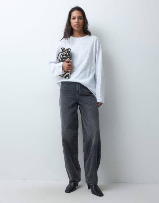 ASOS DESIGN top a maniche lunghe girocollo bianco, 2 di 5