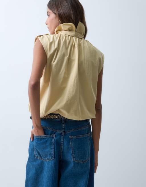 ASOS DESIGN - Top a palloncino color crema multitasche in coordinato, 5 di 5