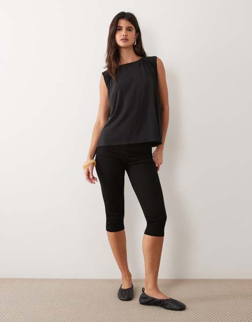 ASOS DESIGN top à torsion et drapé noir, 2 de 4