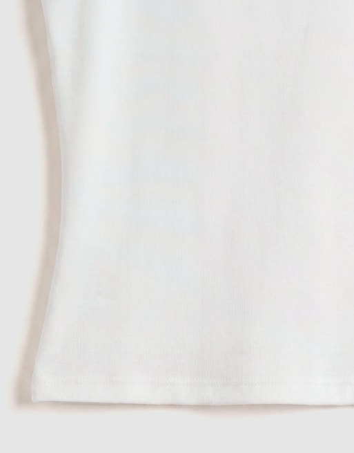 ASOS DESIGN - top ajustado de algodón con espalda de nadador y detalle de cuentas en blanco, 9 de 9