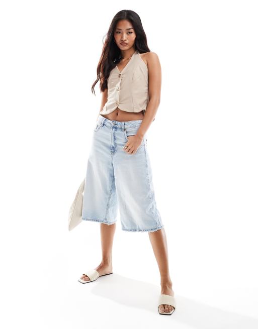ASOS DESIGN - Top allacciato al collo e sul retro color pietra effetto lino con schiena scoperta, 2 di 4