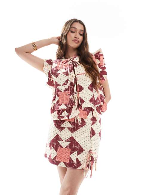 ASOS DESIGN - Top allacciato sul davanti e trapuntato in coordinato, 3 di 4