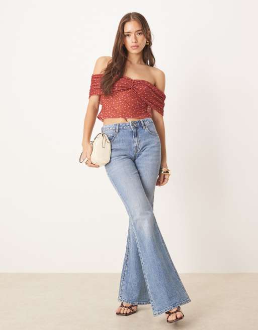 ASOS DESIGN - Top arricciato con spalle scoperte a fiorellini, 2 di 4