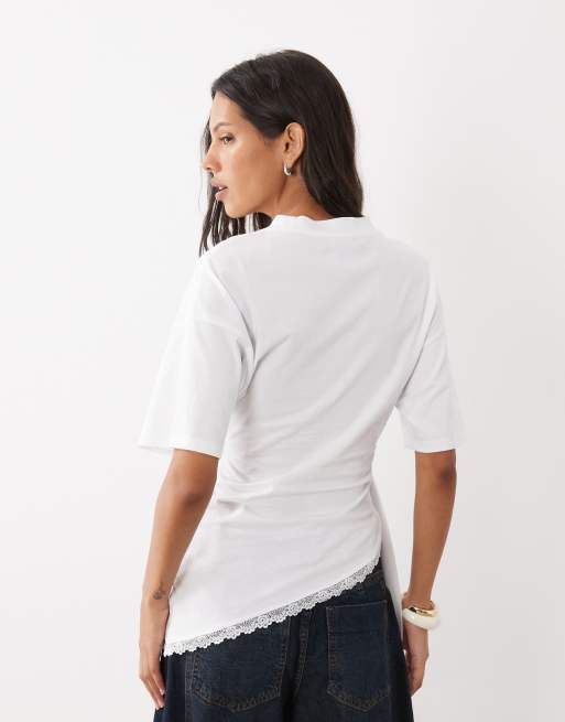 ASOS DESIGN top asimmetrico con avvolgimento in vita, 4 di 4