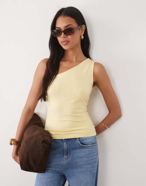 ASOS DESIGN - Top asymétrique en coton - Jaune - view 1