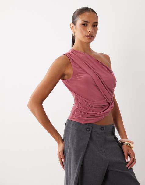 ASOS DESIGN - Top asymétrique sculptant - Rose - view 1