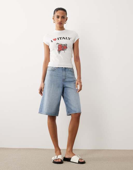 ASOS DESIGN - Top baby a maniche corte bianco con stampa I love Italy, 2 di 4