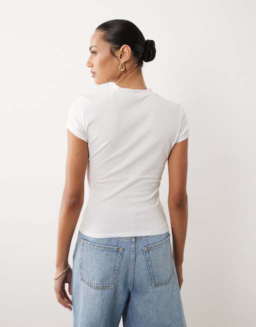 ASOS DESIGN - Top baby a maniche corte bianco con stampa I love Italy, 4 di 4