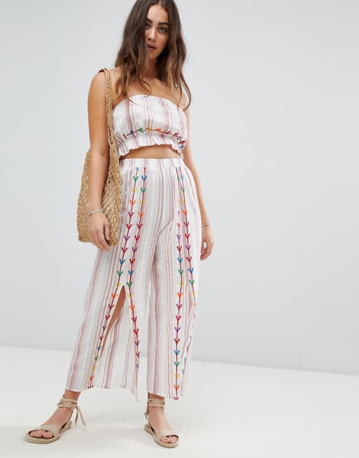 ASOS DESIGN - Top bandeau d'ensemble de plage brodé à chevrons, 4 de 4