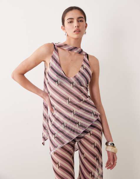 ASOS DESIGN - Top bandeau long d'ensemble en tulle imprimé - view 1