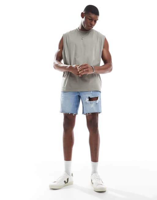 ASOS DESIGN – Top bez rękawów, o kroju oversize, w kolorze khaki, 4 z 4
