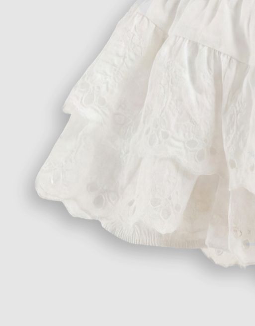 ASOS DESIGN - Top blanco con escote palabra de honor y detalle calado de encaje (parte de un conjunto), 8 de 8