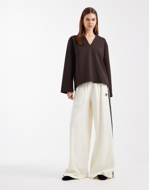 ASOS DESIGN - Top boutonné à manches longues et décolleté plongeant - Marron, 2 de 4