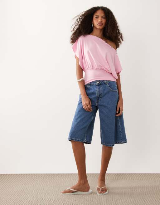 ASOS DESIGN - Top boutonné multipositions - Rose pastel, 2 de 4