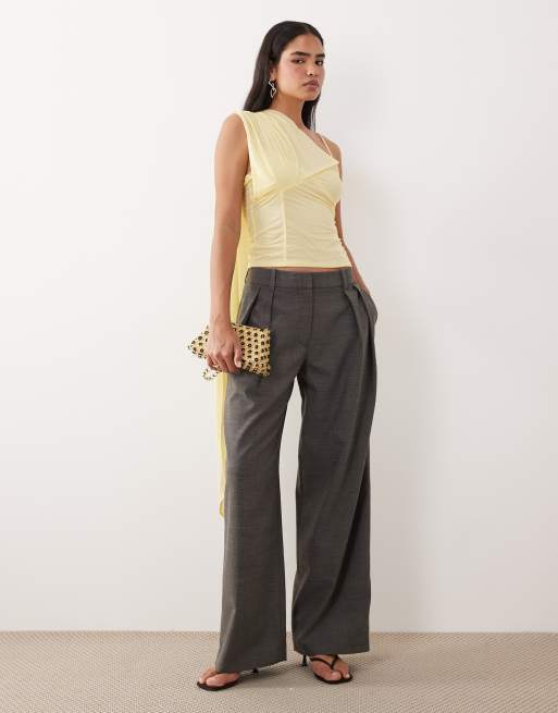 ASOS DESIGN - Top cache-cœur en mousseline stretch à foulard - Citron, 3 de 4