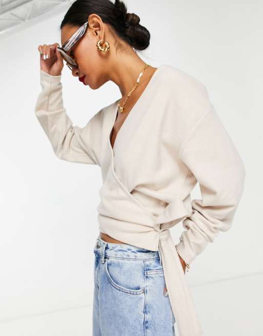 ASOS DESIGN - Top cache-cœur ultra-doux - Crème chaud