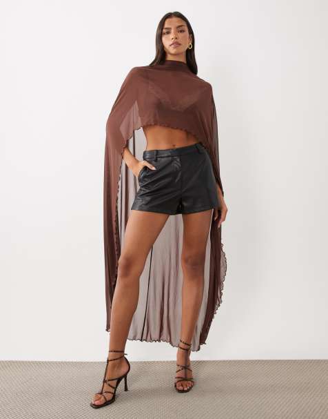 ASOS DESIGN top cape en tulle marron - view 1