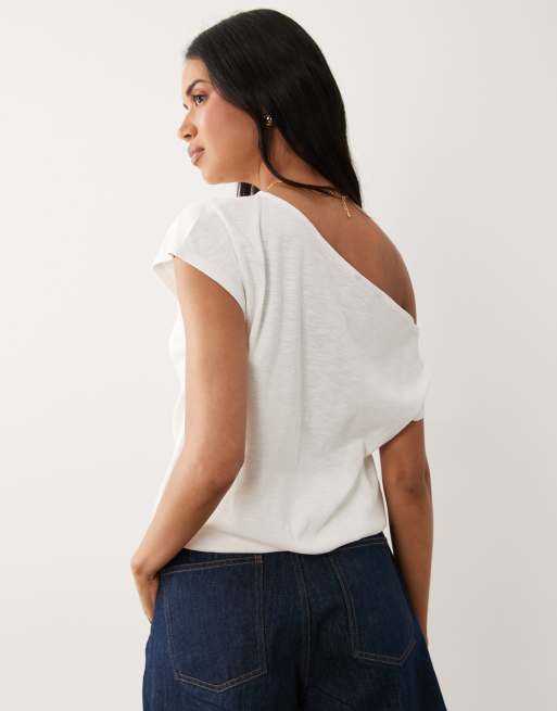ASOS DESIGN - Top cintré à épaules dénudées - Crème, 2 de 4