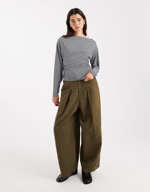 ASOS DESIGN - Top cintré asymétrique à rayures et manches longues - Bleu marine et blanc, 4 de 4